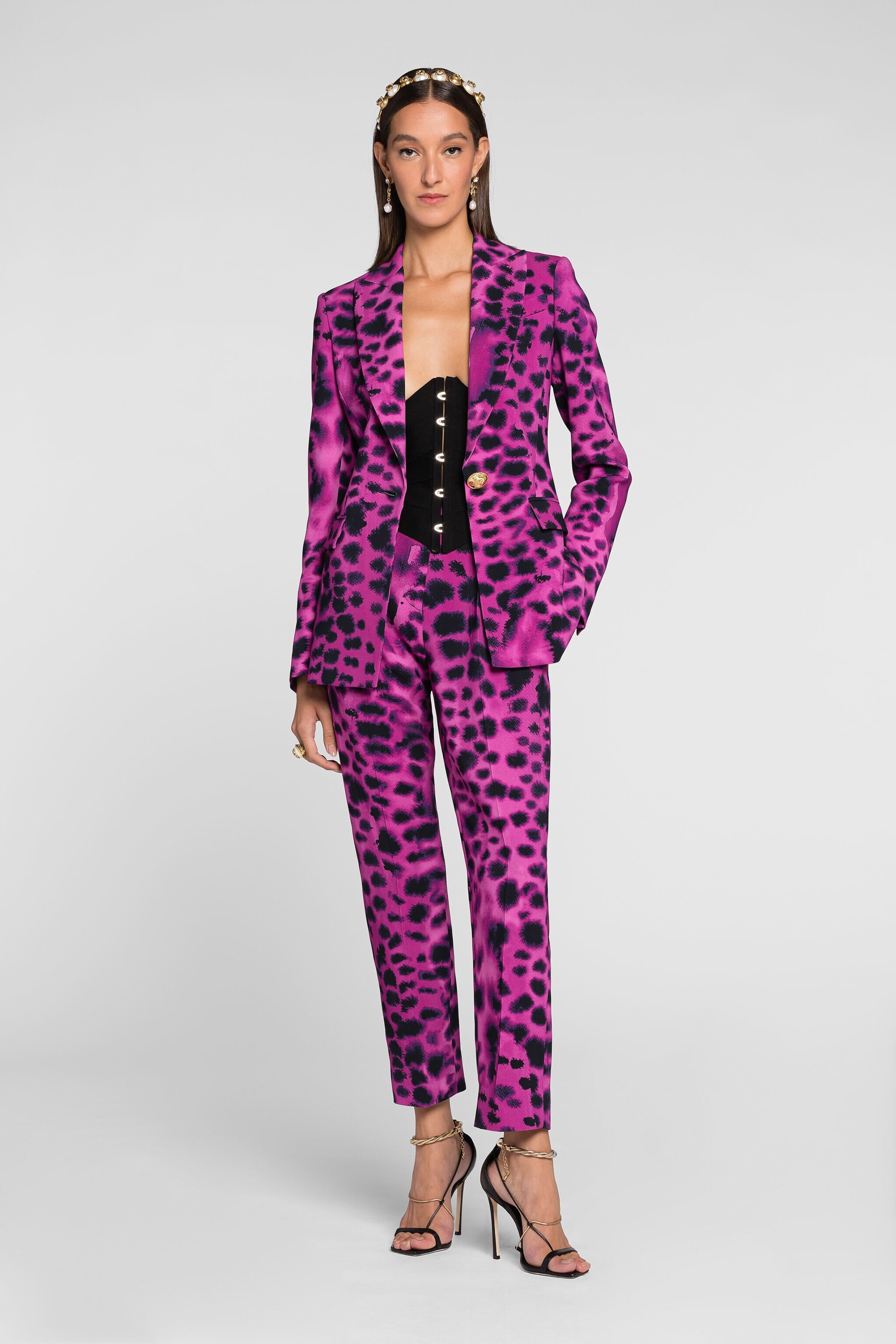 RC Einreihiger Blazer mit Murena-Print RC Einreihiger Blazer mit Murena-Print Lila QKT401-7OF49