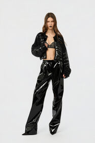 RC Cardigan Cropped Nero Con Motivo Zebra BLACK XWM901-MA005