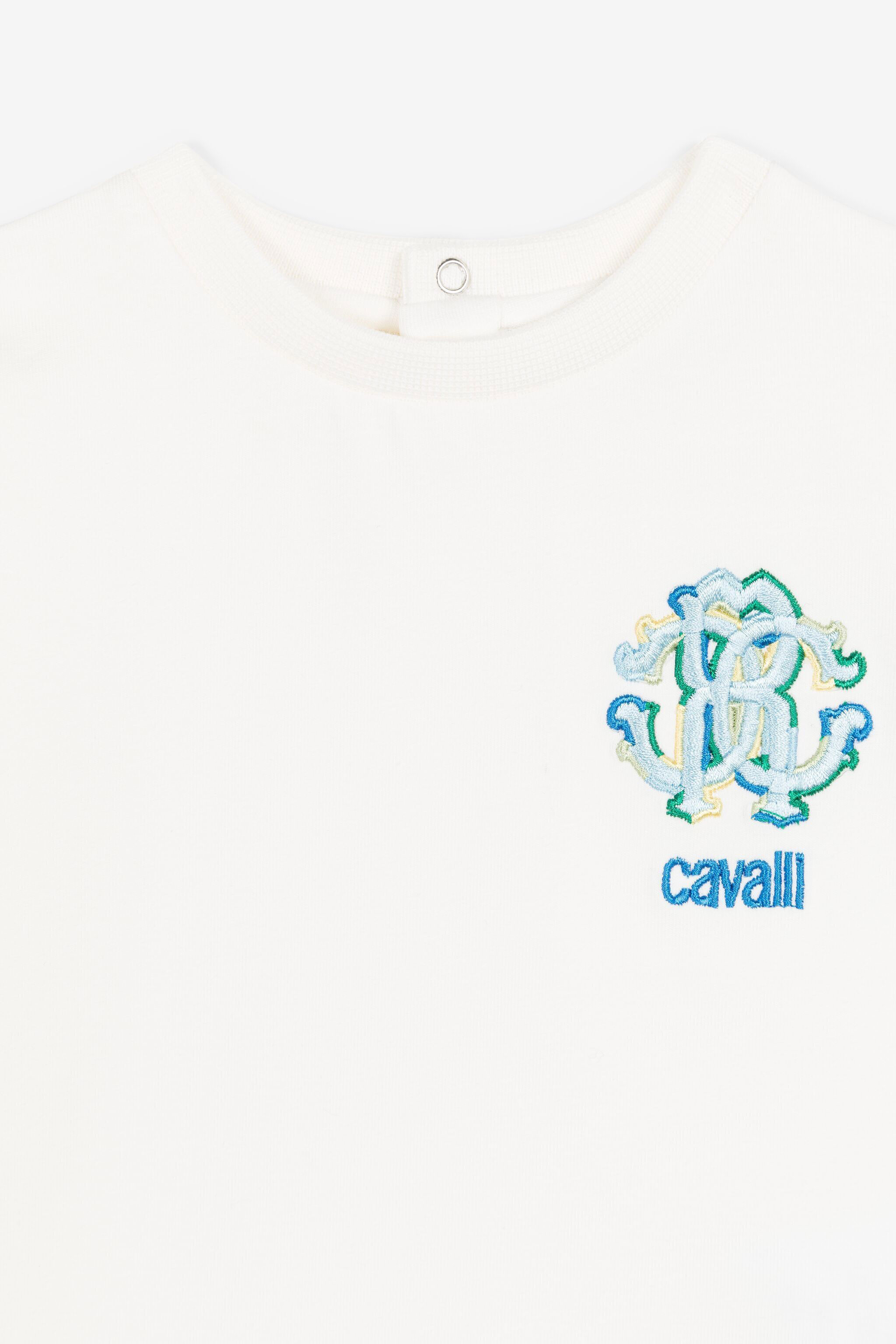 JU RC Monogram-Embroidered Cotton T-Shirt JU RC Monogram-Embroidered Cotton T-Shirt White QJT629-JV025