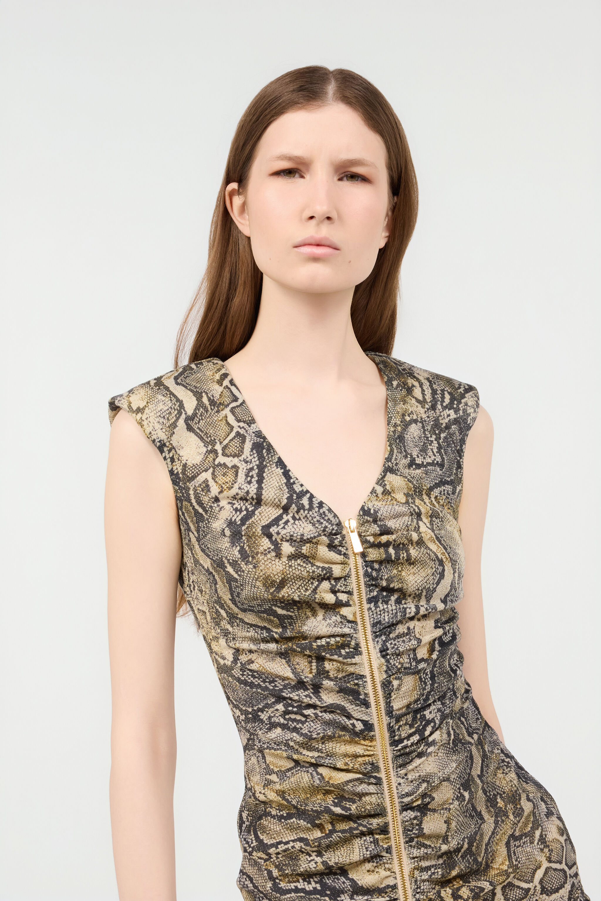 JC Mini Dress With Zipper And Python Print JC Mini Dress With Zipper And Python Print CORTECCIA UFT180-UF246