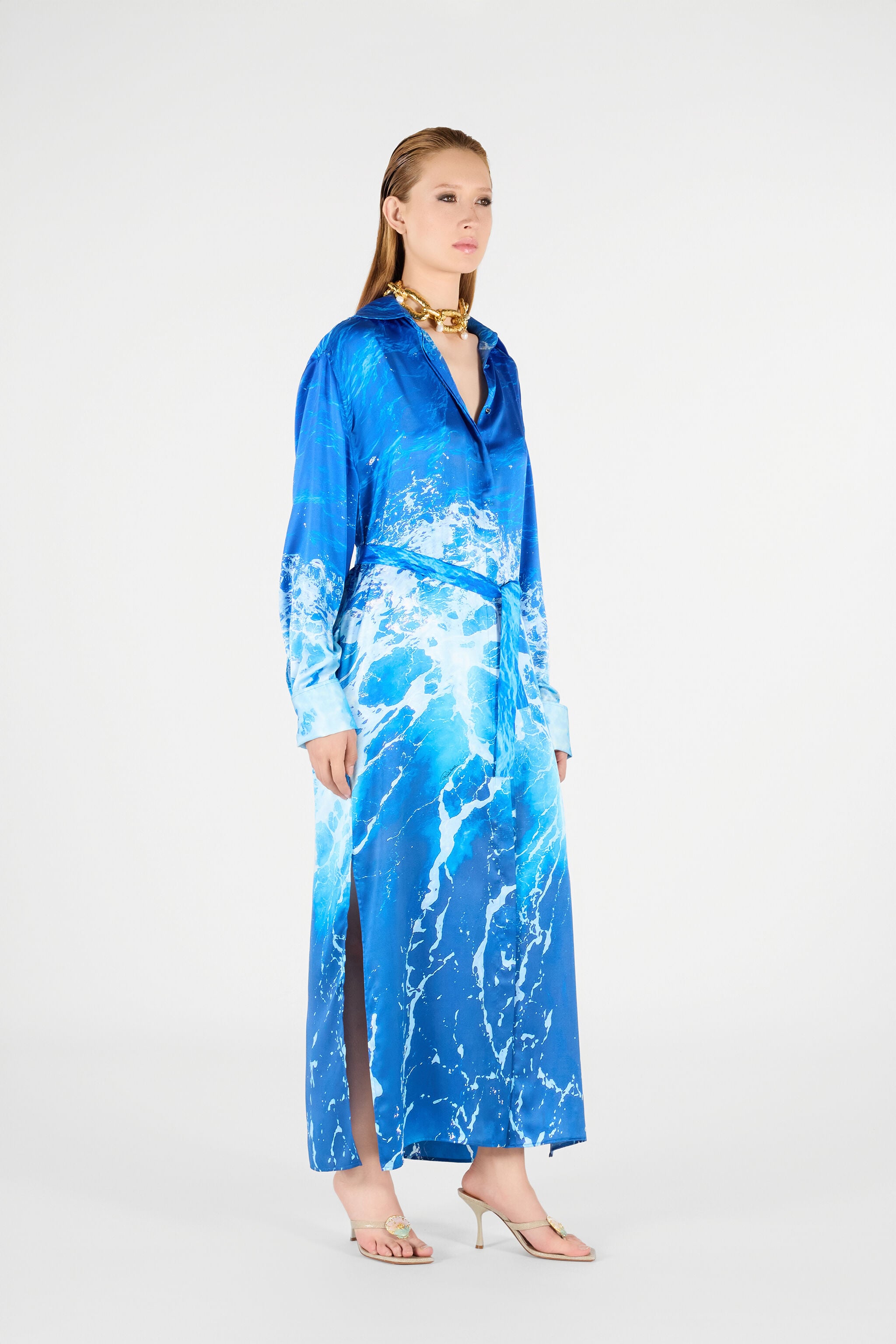 RC Kleid mit Stretto di Messina Print RC Kleid mit Stretto di Messina Print Blau UWT133-RYN94