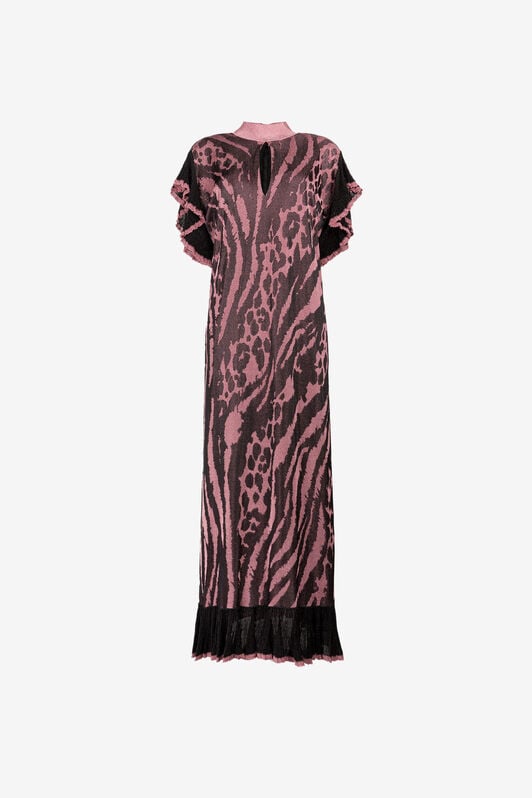 RC Jaguar And Tiger-Jacquard Knit Maxi Dress RC Jaguar And Tiger-Jacquard Knit Maxi Dress ROSA/NERO OKM100-MI030