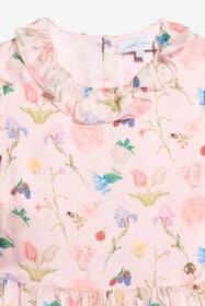 JU Robe En Soie Imprimé Autumn Dream BABY PINK TJT10E-2NH91