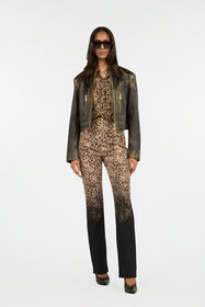 JC Leopard Print Trousers 700 BEIGE + 899 BLAC VFT146-VF225