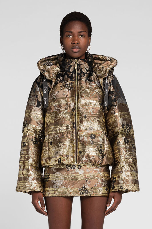 RC Floral-Brocade Padded Jacket RC Floral-Brocade Padded Jacket MARRONE PQT800-DJ067