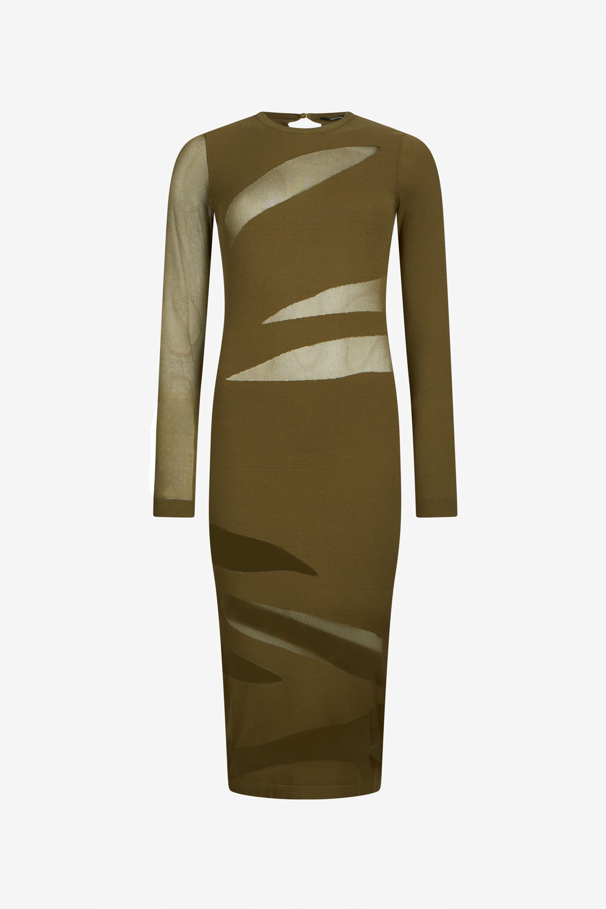 JC Midi Dress With Sheer Cut-Out Detail JC Midi Dress With Sheer Cut-Out Detail VERDE 185 VFT259-VF406