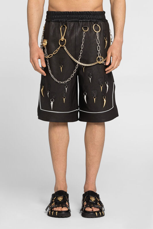 RC Shorts in pelle con zanne Nero ONP210-PN002