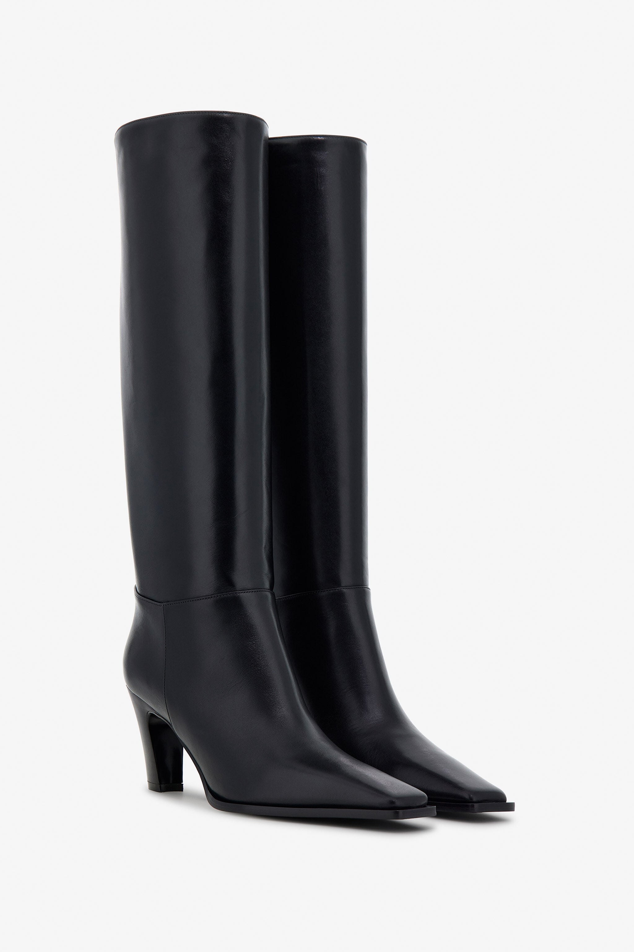 RC Leather knee-high boots RC Leather knee-high boots Black TKS022-PZ200