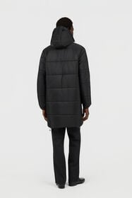 RC Schwarze Jacke, langer Steppmantel mit Kapuze BLACK/ANTHRACITE TOT40F-5LE01