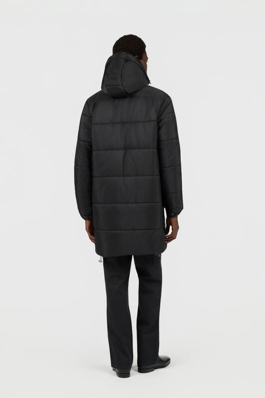 RC Schwarze Jacke, langer Steppmantel mit Kapuze RC Schwarze Jacke, langer Steppmantel mit Kapuze BLACK/ANTHRACITE TOT40F-5LE01