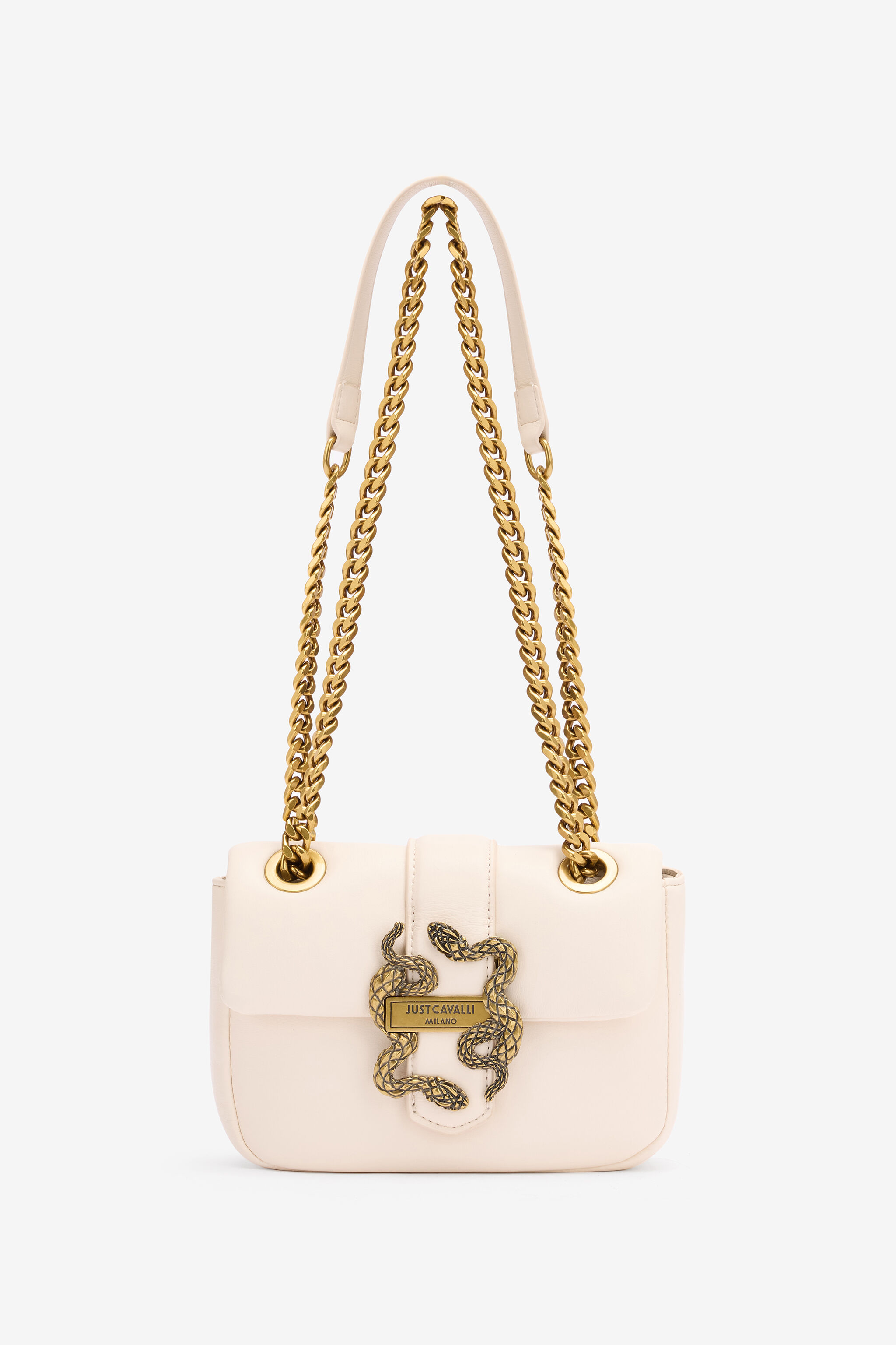 JC Bag with Chain Handle and Mirror Snake JC Bag with Chain Handle and Mirror Snake Ivoire TFB052-TF417