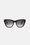 RC Sunglasses with feminine cat-eye and feng on sides Noir ALD029-ID189