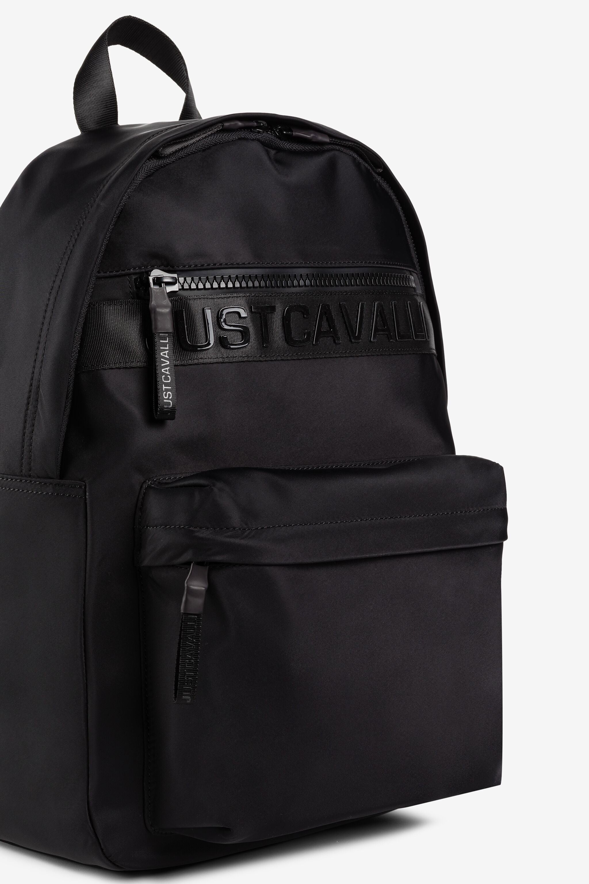 JC Just Cavalli Logo-Appliqué Backpack JC Just Cavalli Logo-Appliqué Backpack BLACK Q62335-Q1238