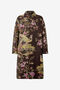 RC Manteau En Laine Mélangée Avec Imprimé Oriental Bird Marron VRT520-FY103