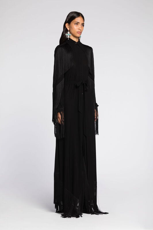 RC Fringed Maxi Dress RC Fringed Maxi Dress Black RKT120-JJ051