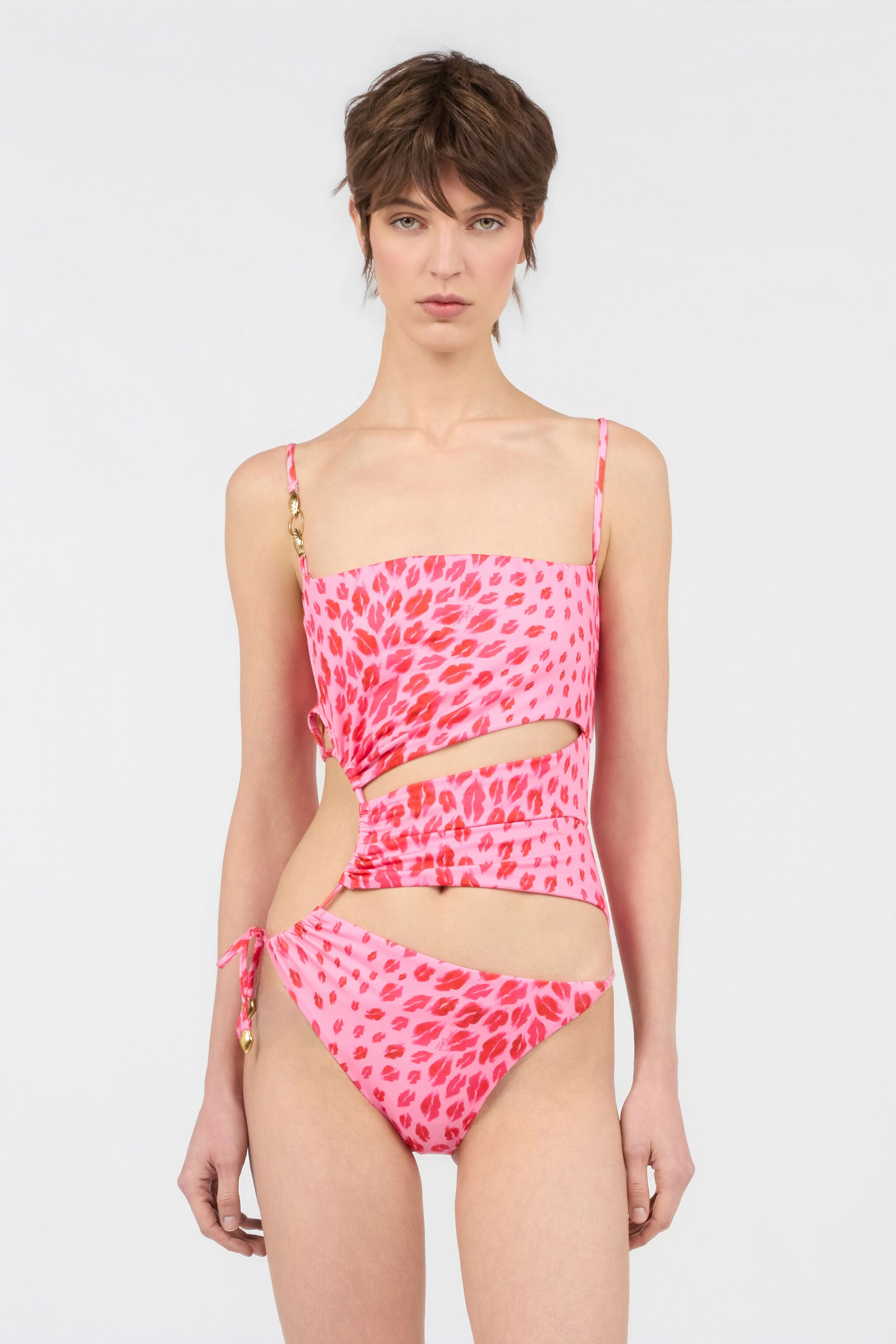 JC The Jaguar Kiss Print One-Piece Swimsuit JC The Jaguar Kiss Print One-Piece Swimsuit 433 ROSA + 455 FUXIA WFM039-WF758