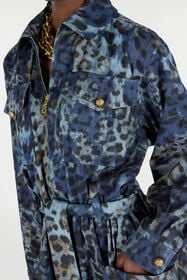 RC Jumpsuit With Leopard Print BLU/MARRONE VQJ155-VT010