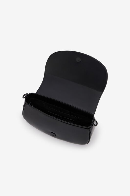 JC Schwarze Glänzende Schultertasche Mit Logo JC Schwarze Glänzende Schultertasche Mit Logo BLACK VFB114-VF746