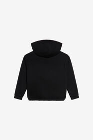 JU Schwarzer Hoodie mit goldenem Knopf BLACK XJT66K-CF050