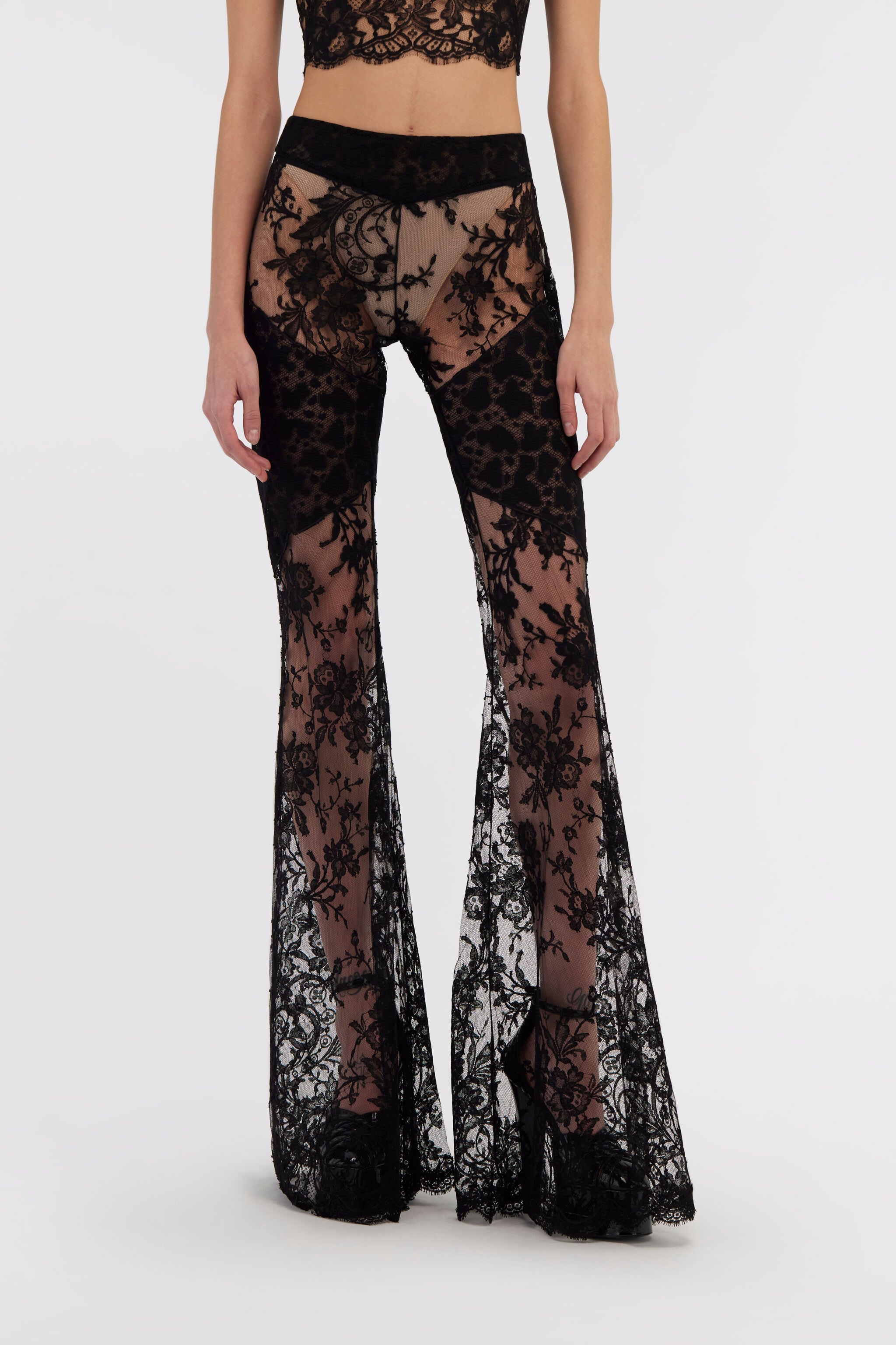 RC Black Flare Transparent Trousers RC Black Flare Transparent Trousers Nero RWT201-RP003