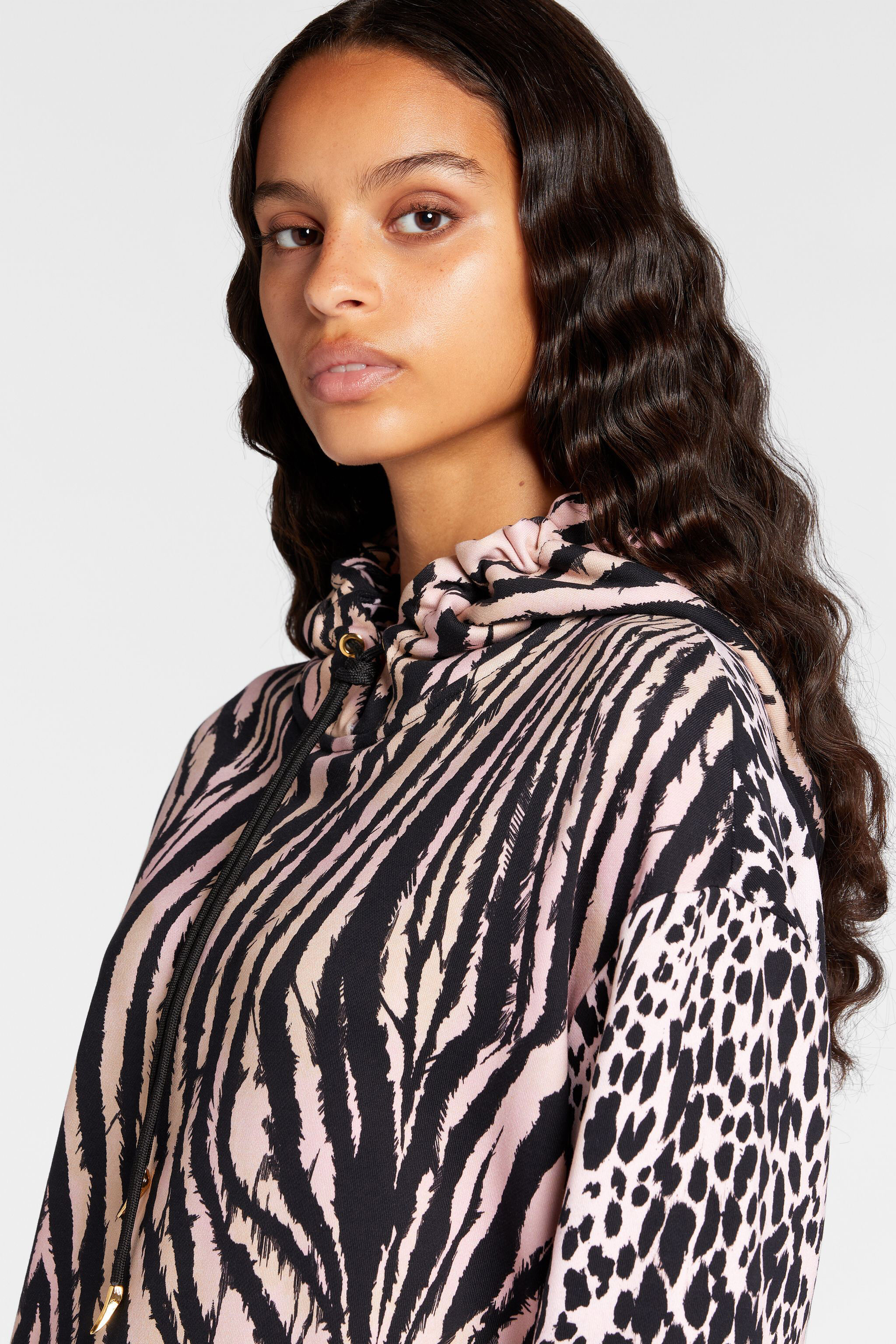 RC Freedom und Queen Of Sicily -Print Hoodie aus Baumwolle Schwarz/Rosa OKT68F-5OC80