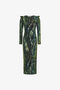 RC Marble print long Dress Dark green TWT106-7NN20
