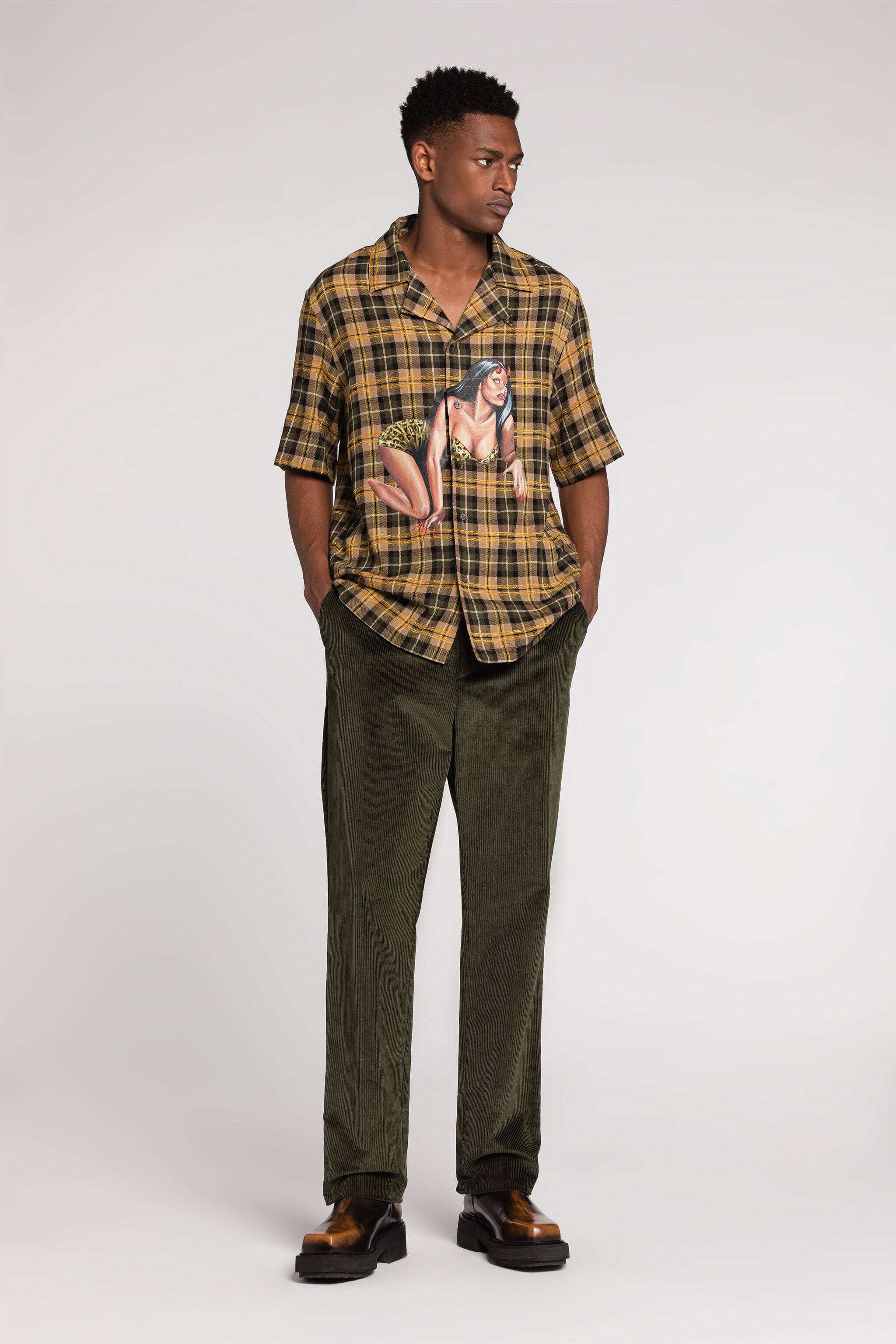 RC Logo-Embroidered Straight-Leg Trousers Dark green RRT210-VL110