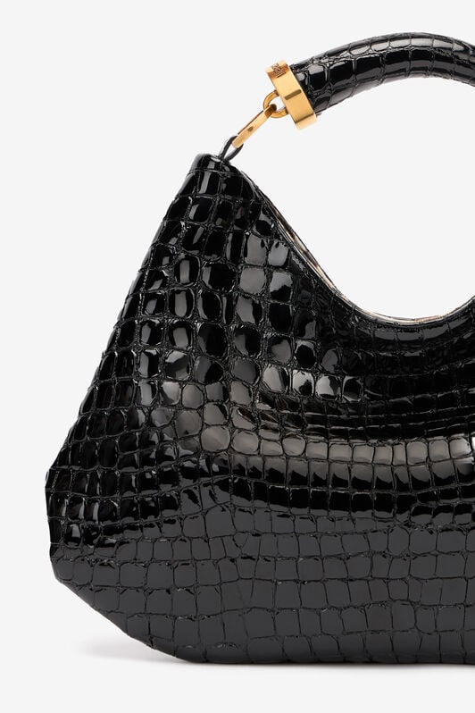 RC Crocodile-Print Hobo Bag RC Crocodile-Print Hobo Bag Black TKB009-PZE04