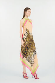 RC Vestito In Seta Stampa Cavalli Pop LIGHT GREEN WQW027-SQR33
