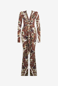 RC Mini Butterfly Print Jumpsuit BROWN XQT117-LNT27