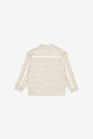 JU Zip-Up Sweatshirt With Tiger Skin Print Ivory UJT68E-5OO44