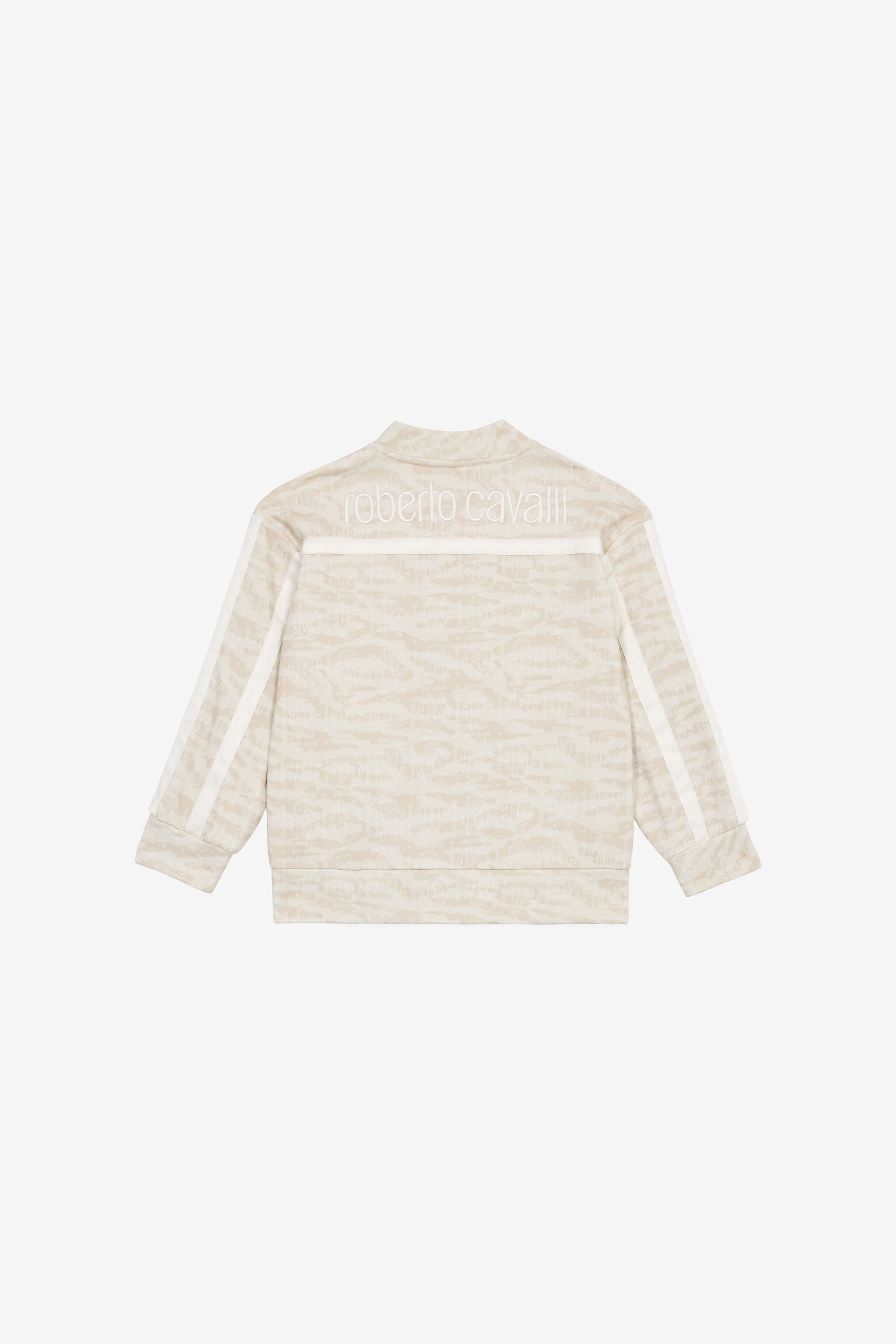 JU Zip-Up Sweatshirt With Tiger Skin Print JU Zip-Up Sweatshirt With Tiger Skin Print Ivory UJT68E-5OO44