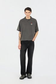 JC Polo Grigia Con Dettaglio Ricamato BLACK WFT065-WF095