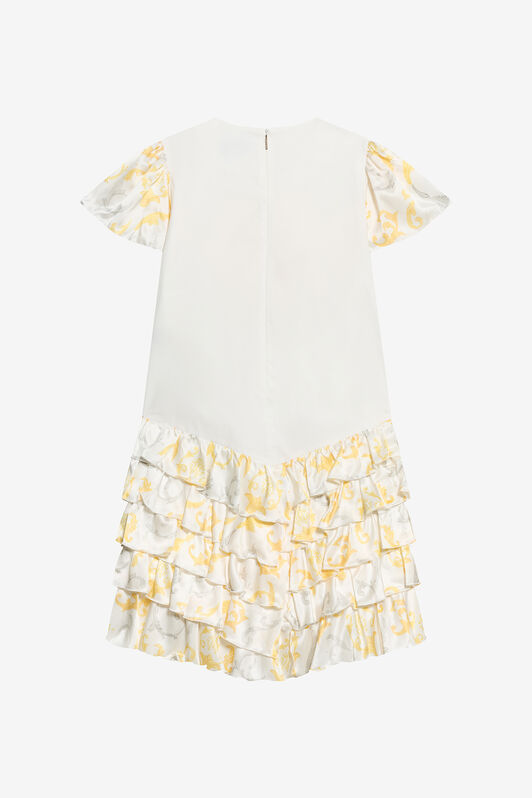 JU Vestido Infantil con estampado Araldic Milky white SJT174-2ML95