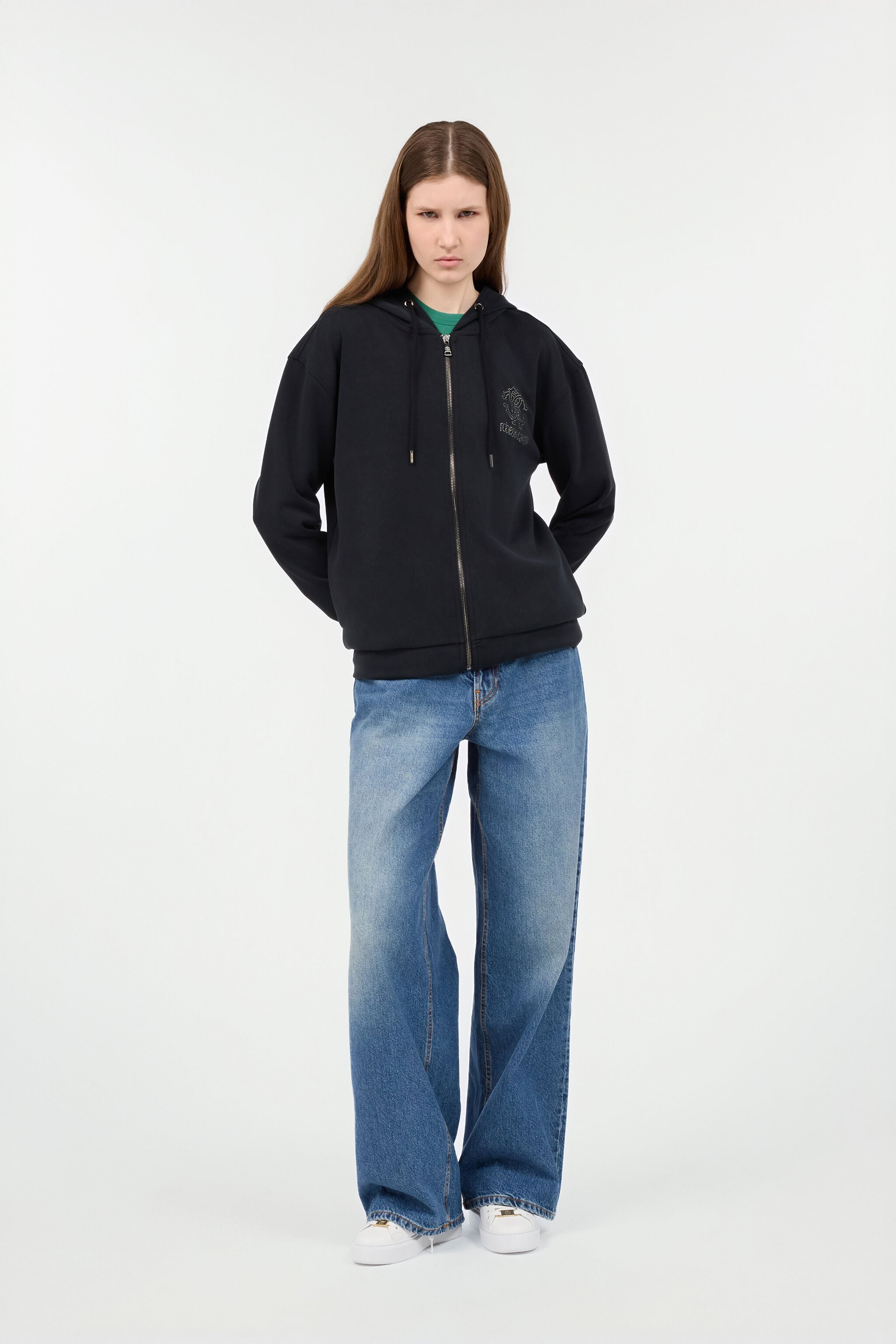 RC Black Hoodie Sweatshirt with RC Monogram Logo RC Black Hoodie Sweatshirt with RC Monogram Logo BLACK POT69C-CF054