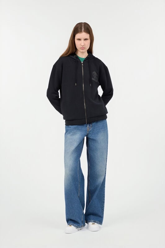 RC Black Hoodie Sweatshirt with RC Monogram Logo RC Black Hoodie Sweatshirt with RC Monogram Logo BLACK POT69C-CF054