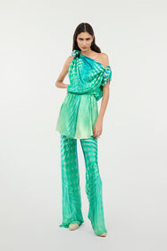 RC Optical Glass-Print Silk Pants RC Optical Glass-Print Silk Pants Light green UKT209-RYN47