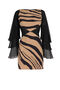 RC Tiger-Print Mini Dress Marrón claro KOT10D-ORL60