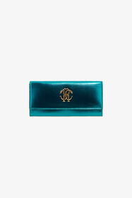 RC Portafoglio Metallizzato Teal Con Monogram RC Azzurro SKA002-PN199