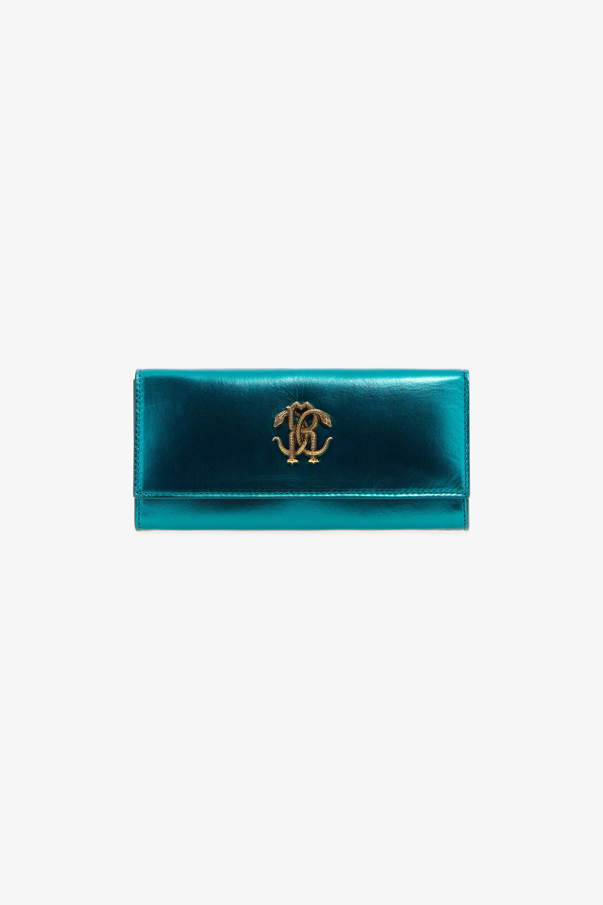 RC Portafoglio Metallizzato Teal Con Monogram RC RC Portafoglio Metallizzato Teal Con Monogram RC Azzurro SKA002-PN199
