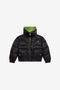 JU Schwarze Steppjacke mit grünem Jaguar-Print-Futter JU Schwarze Steppjacke mit grünem Jaguar-Print-Futter BLACK/G.V. XJT40T-5RS64