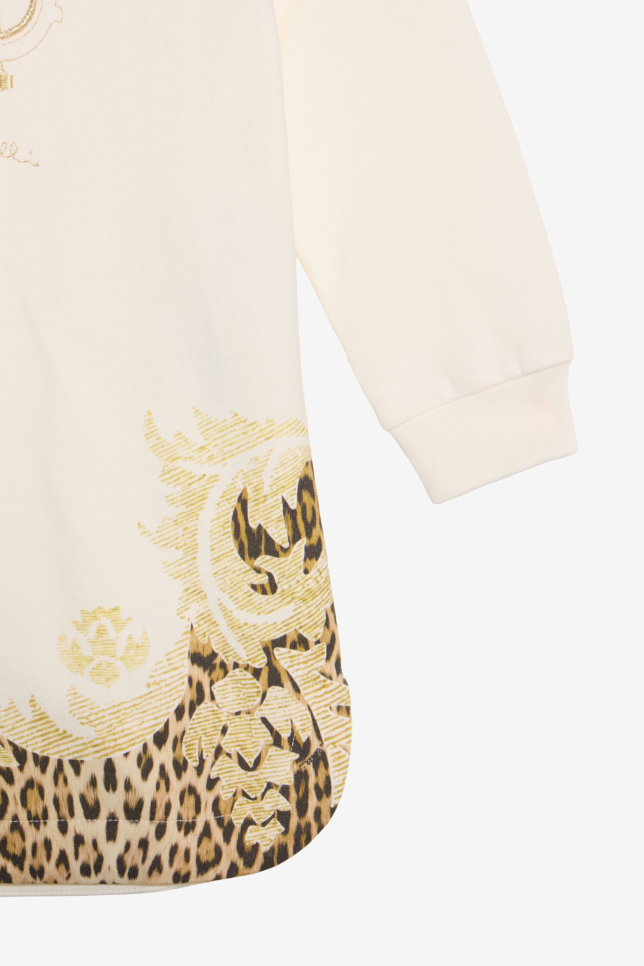 JU Leopard And Baroque Print Sweatshirt Dress JU Leopard And Baroque Print Sweatshirt Dress MILKY WHITE VJT69B-CF050