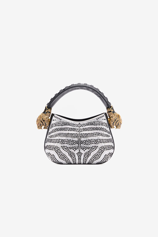 RC Mini Roar Bag With Rhinestoned Zebra Pattern RC Mini Roar Bag With Rhinestoned Zebra Pattern Black/White TWB003-PZE07