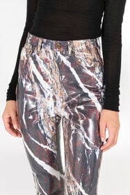 RC Pantalon Skinny À Imprimé Marble Violet TWJ233-KGN22
