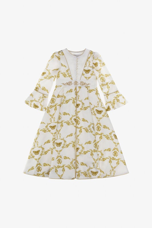 JU Bedrucktes Kleid JU Bedrucktes Kleid Weiß SJT149-SCL50