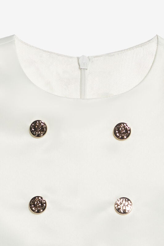 JU Dress With Golden Buttons JU Dress With Golden Buttons White UJT114-RD028