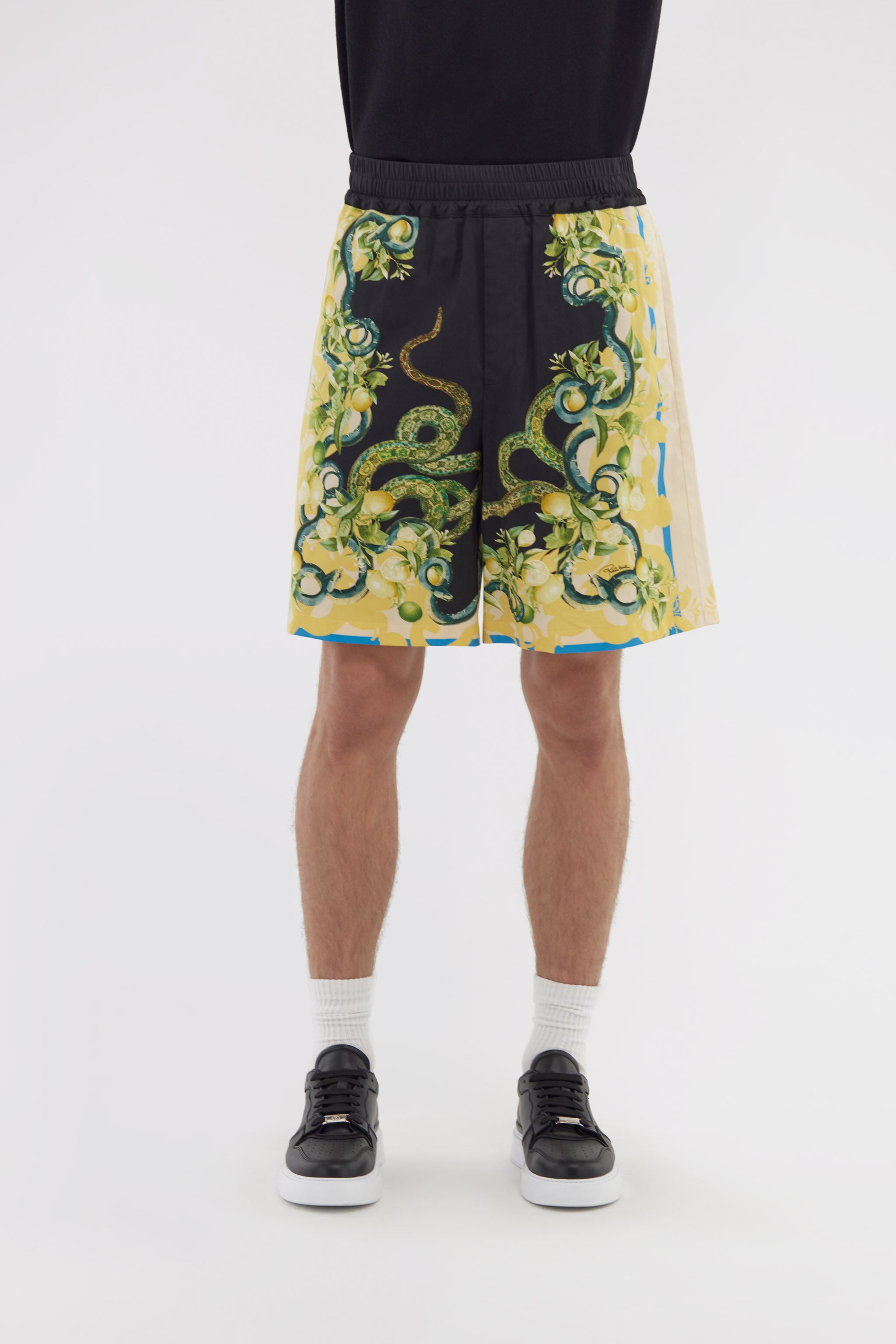 RC Shorts with Lemon Snake print Black/Yellow SRT270-CDL42