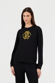 RC Schwarzes Rundhals-Sweatshirt mit Logo BLACK TOT66B-CF052