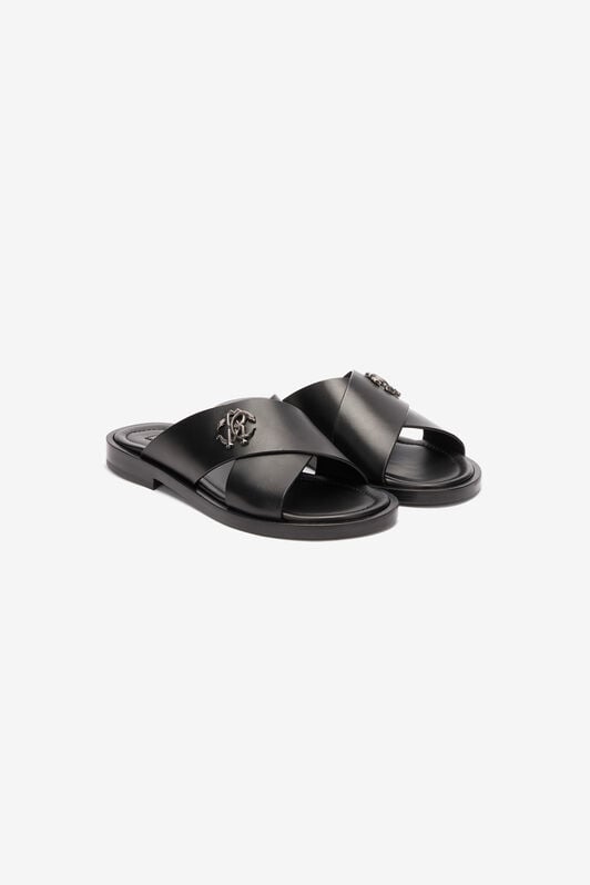RC Slides With Bands And Mirror Snake Monogram RC Slides With Bands And Mirror Snake Monogram Black URS021-PZA90