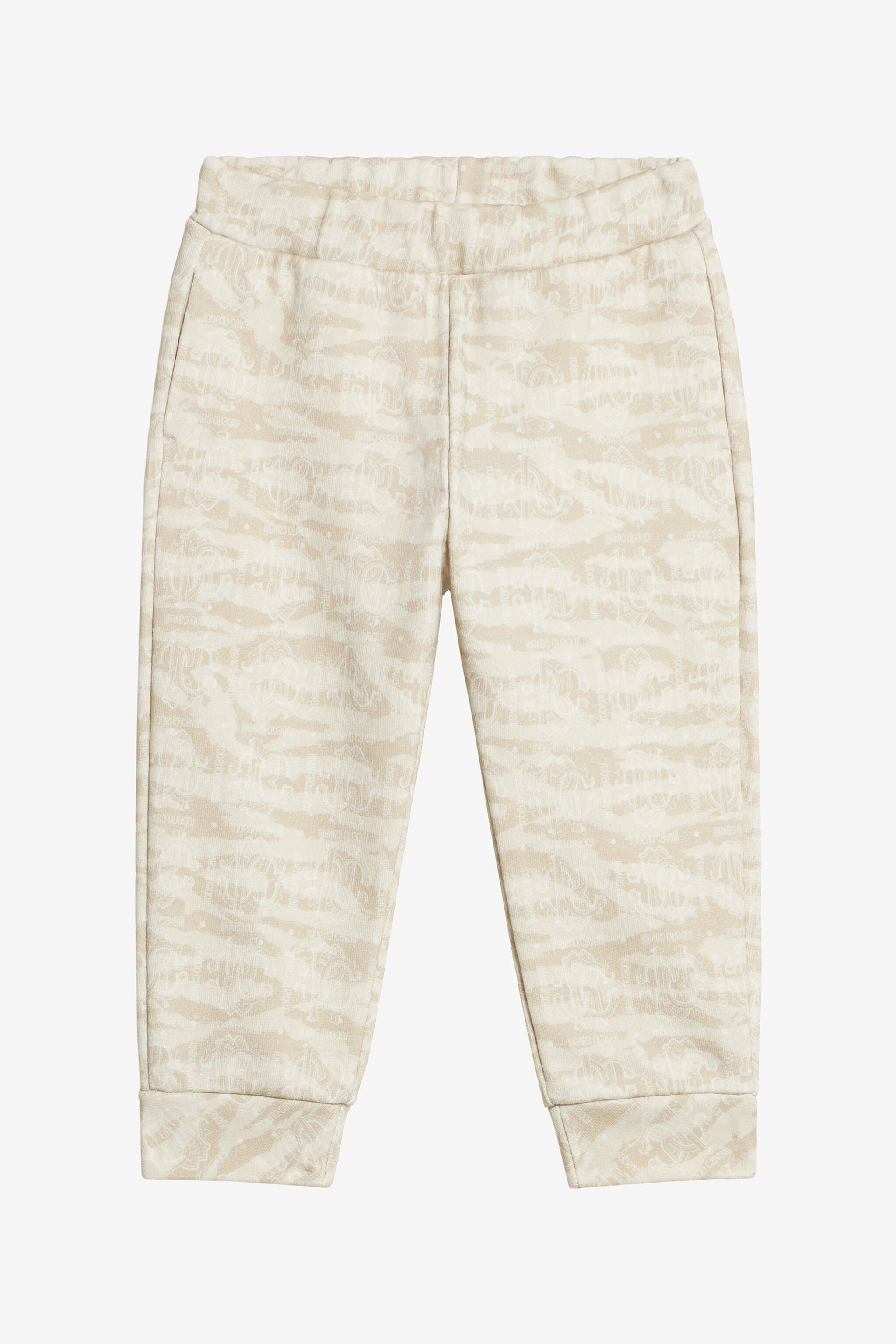 JU Pants With RC Monogram And Tiger Skin Print JU Pants With RC Monogram And Tiger Skin Print Ivory UJT221-5OO44
